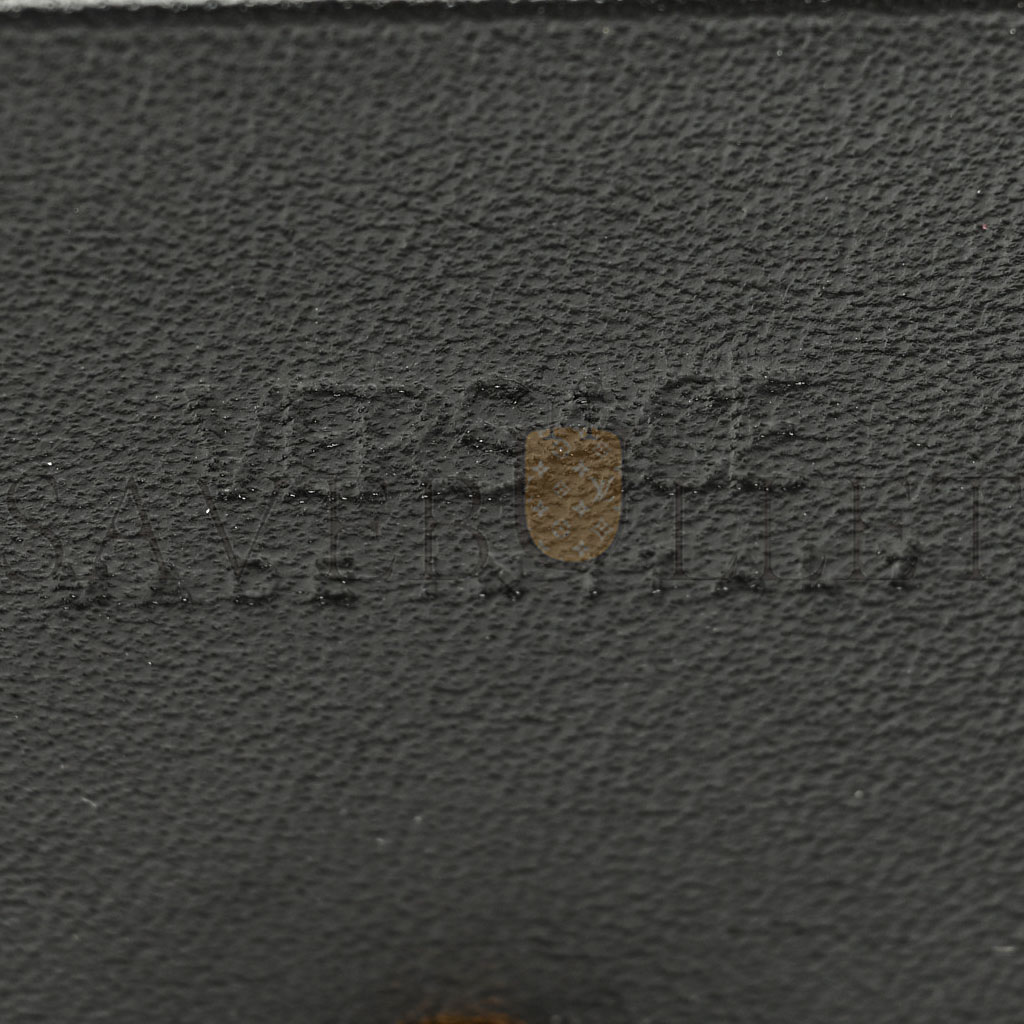 VERSACE CALFSKIN MINI GRECA GODDESS WALLET ON CHAIN BLACK (11*10*3cm)