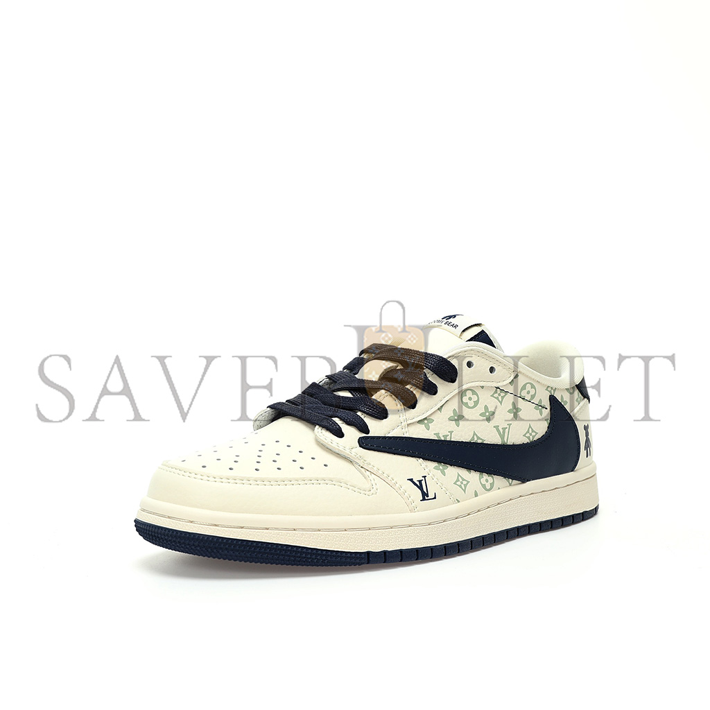 NIKE AIR JORDAN 1 LOW OG SP BEIGE NAVY GLOOMY BEAR LV SJ2068-100