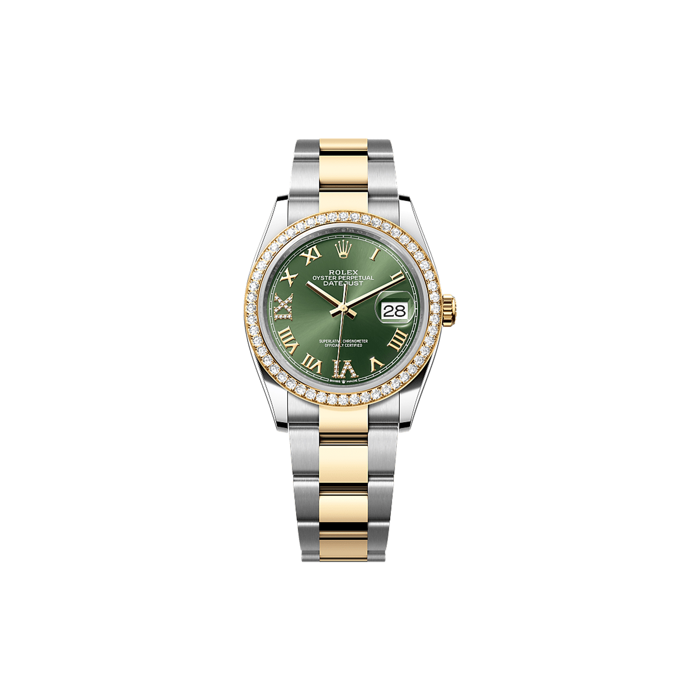 ROLEX DATEJUST 36 OYSTER, 36 MM, OYSTERSTEEL, YELLOW GOLD AND DIAMONDS WATCH 126283RBR-0012