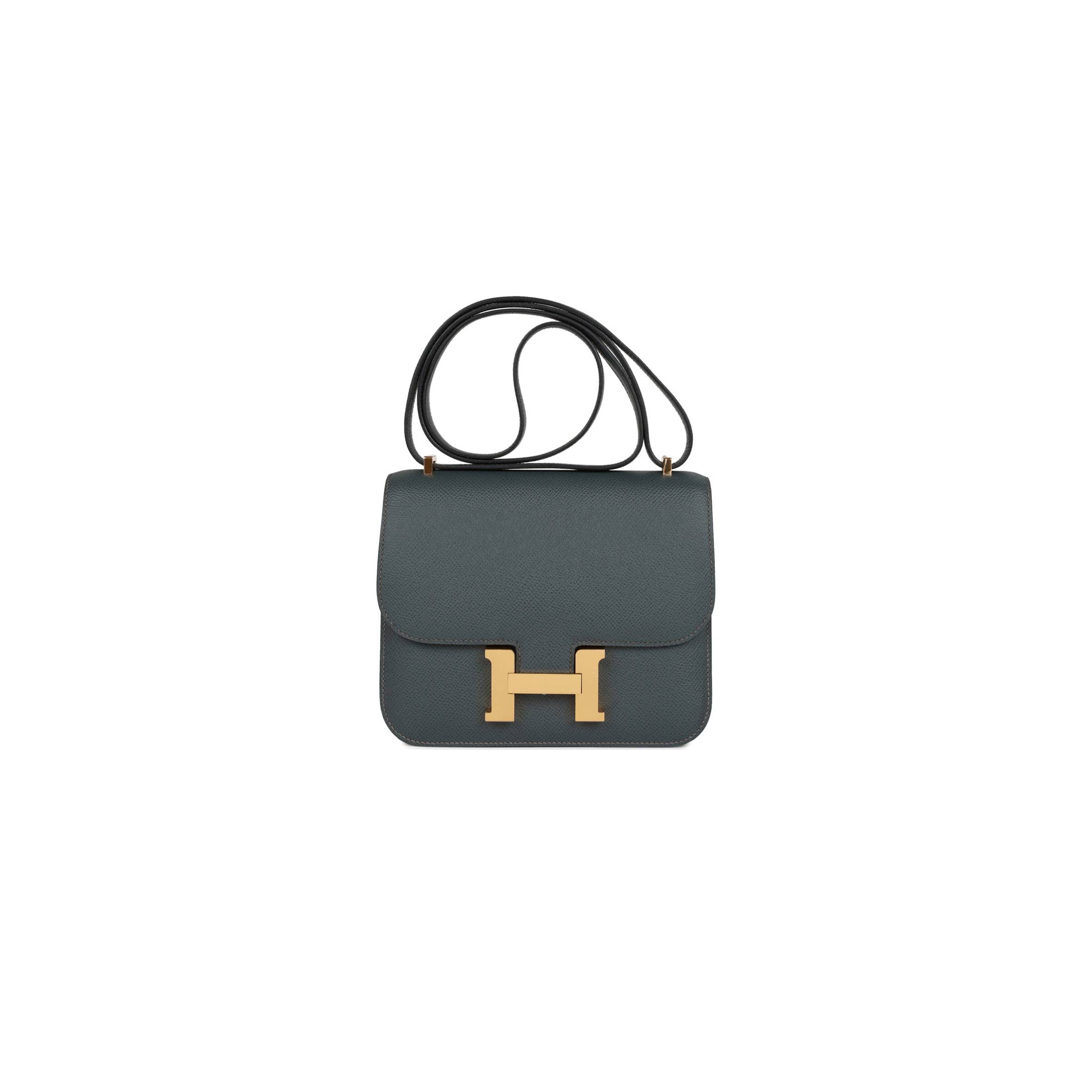 HERMES PRE-LOVED HERMES CONSTANCE 18 BLEU ORAGE EPSOM GOLD HARDWARE (18*16*5cm)