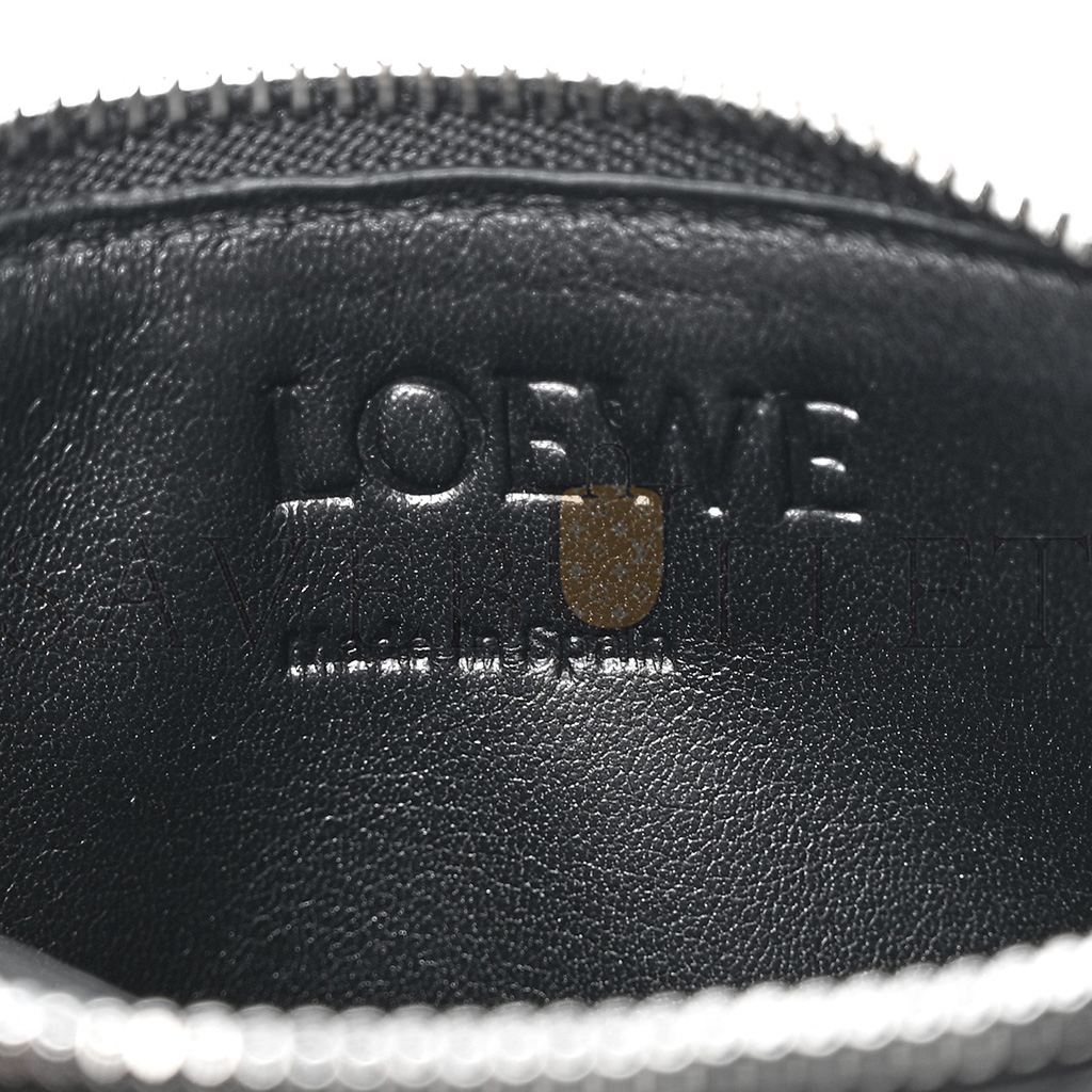 LOEWE SOFT GRAINED CALFSKIN COIN CARD HOLDER BLACK (12*7cm)