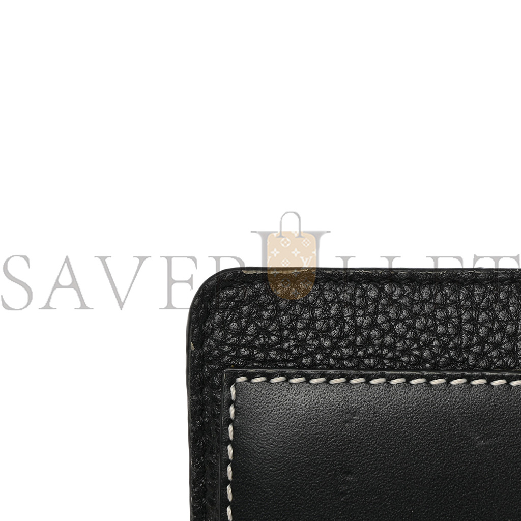 LOEWE SOFT GRAINED CALFSKIN COIN CARD HOLDER BLACK (12*7cm)