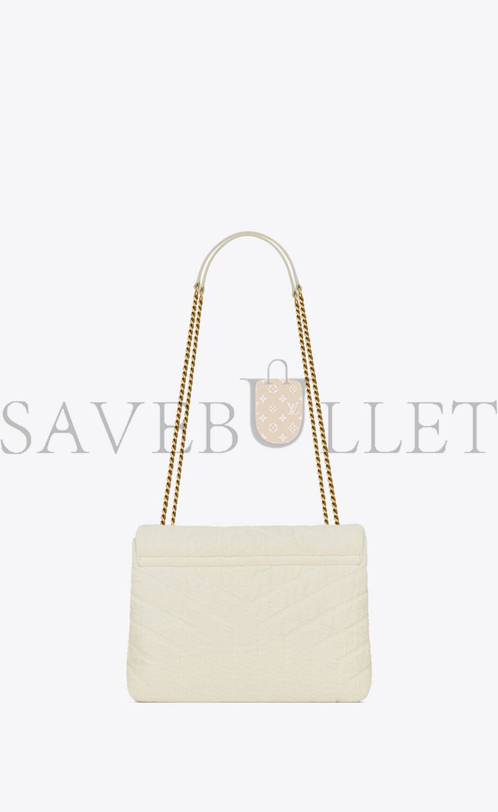 YSL LOULOU SMALL IN QUILTED &QUOT;Y&QUOT; COTTON 494699FABQ99133 (23*17*9cm)