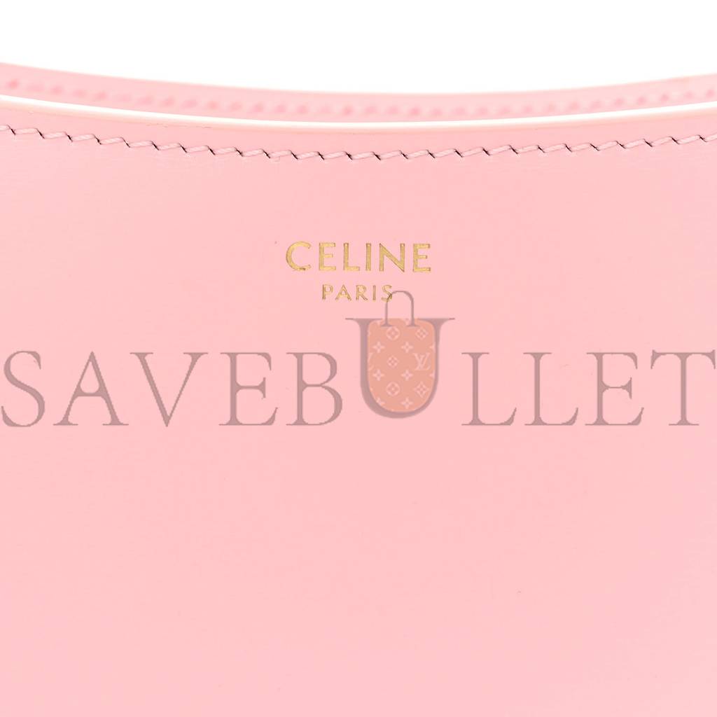 CELINE SHINY CALFSKIN MEDIUM CROQUE BAG PINK (20*16*3cm)