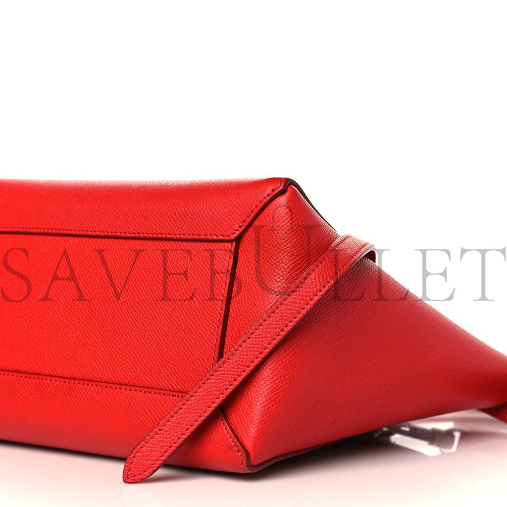 CELINE BABY GRAINED CALFSKIN MICRO BELT BAG COQUELICOT (24*19*14cm)