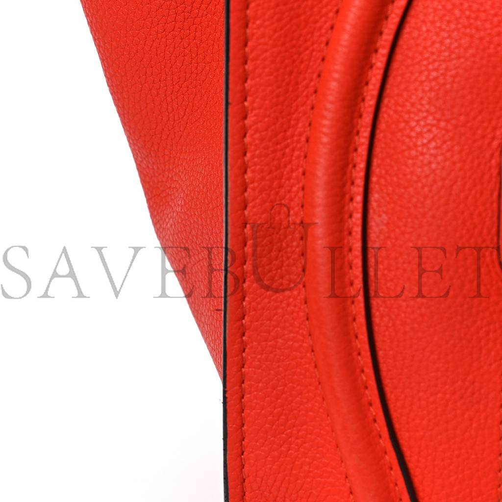 CELINE DRUMMED CALFSKIN MINI LUGGAGE VERMILLION (30*30*18cm)