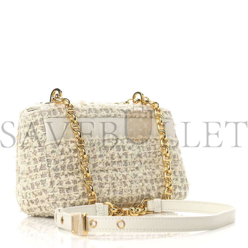 DIOR TWEED CANNAGE SMALL CARO BAG WHITE (20*12*6.4cm)