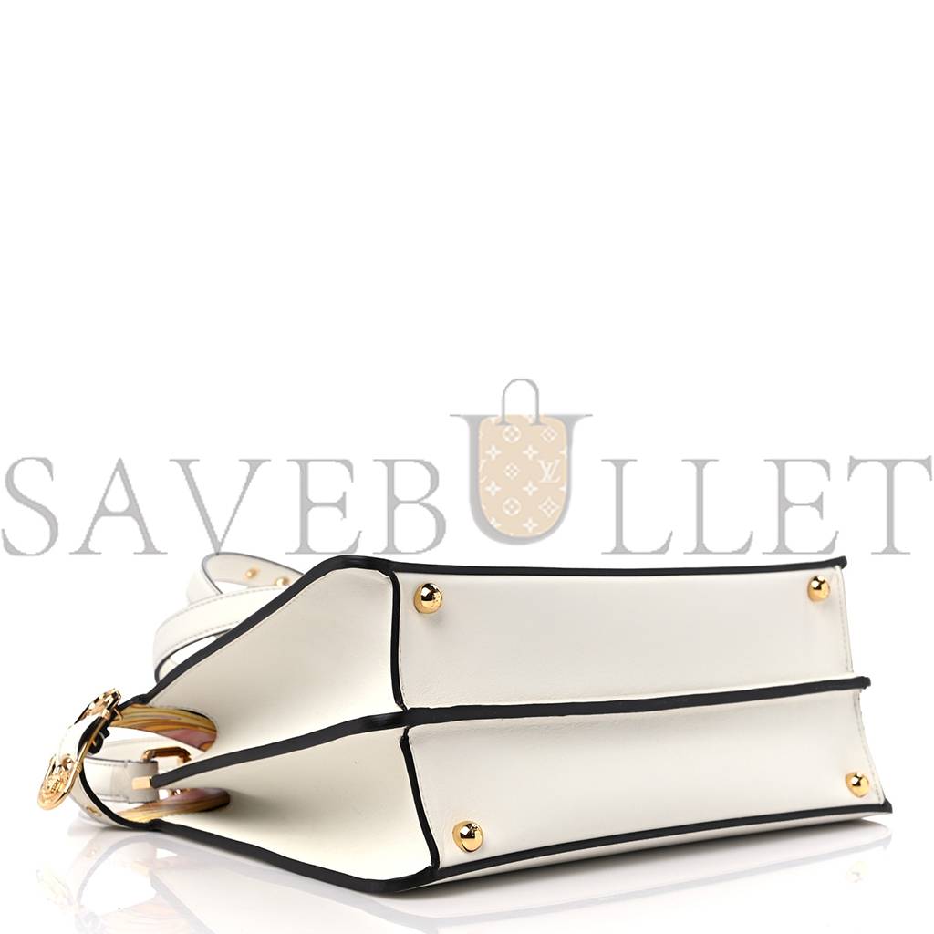 FENDI X VERSACE VITELLO SETA NAPPA FENDACE FF BAROQUE MEDIUM PEEKABOO I SEE U SATCHEL WHITE ICE (27*20*10cm)